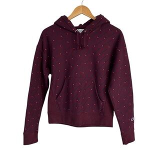 Champion Reverse Weave Maroon Logo Hoodie Size S (unisex fit)